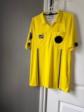 Men's Yellow Referee-Style Polo Shirt Official Sports
